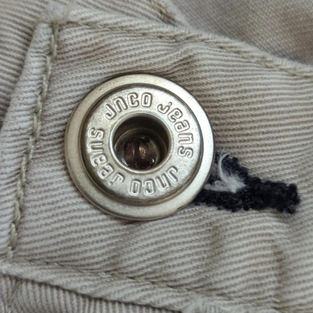 SOLD JNCOS blue crowns 28 waist 30 L from the 90s cream color RARE large pockets - Picture 3 of 8